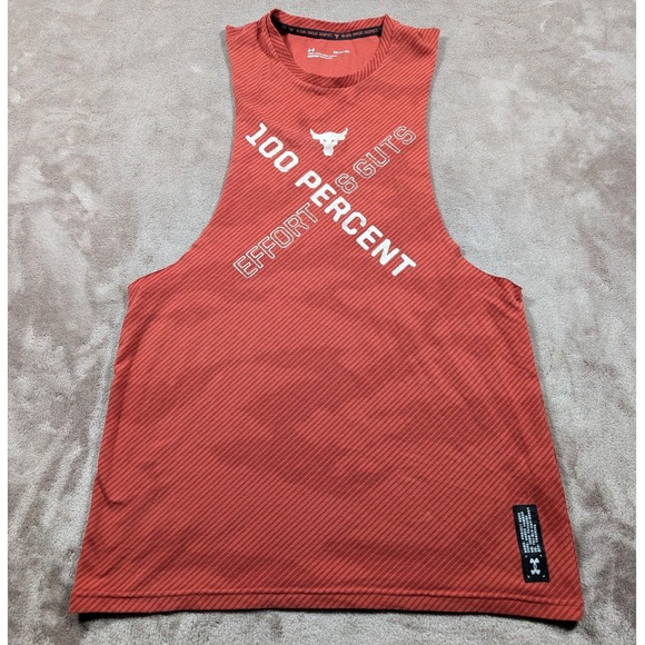 Under Armour Other - Under Armour Project Rock Tank Top Mens Small Orange 100 Percent Effort Guts